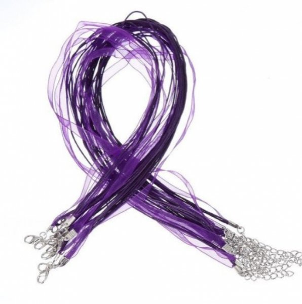 Collar con cinta de organza N&deg;16 y cord&oacute;n encerado