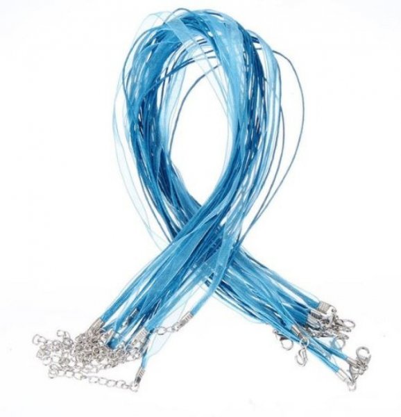 Collar con cinta de organza N&deg;08 y cord&oacute;n encerado