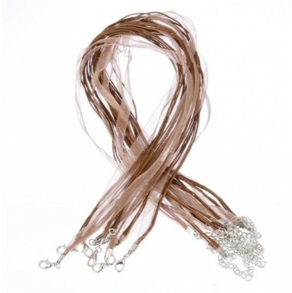 Collar con cinta de organza N&deg;11 y cord&oacute;n encerado