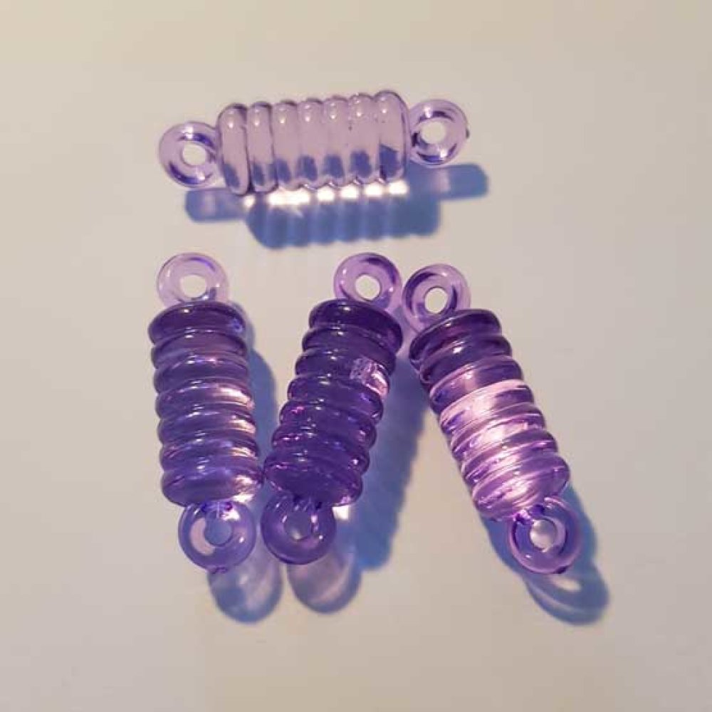 Connecteur Intercalaire ressort 34 x 10 mm Mauve 02 Plastique