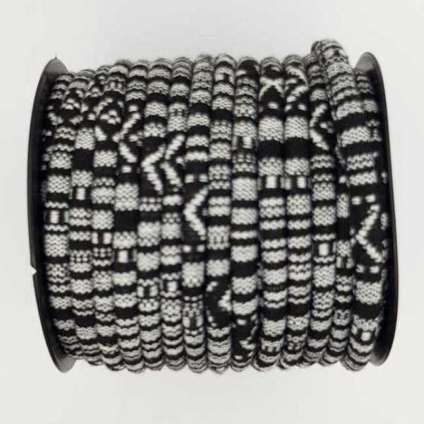 Cord&oacute;n espagueti N&deg;01 Negro Blanco x 1 metro