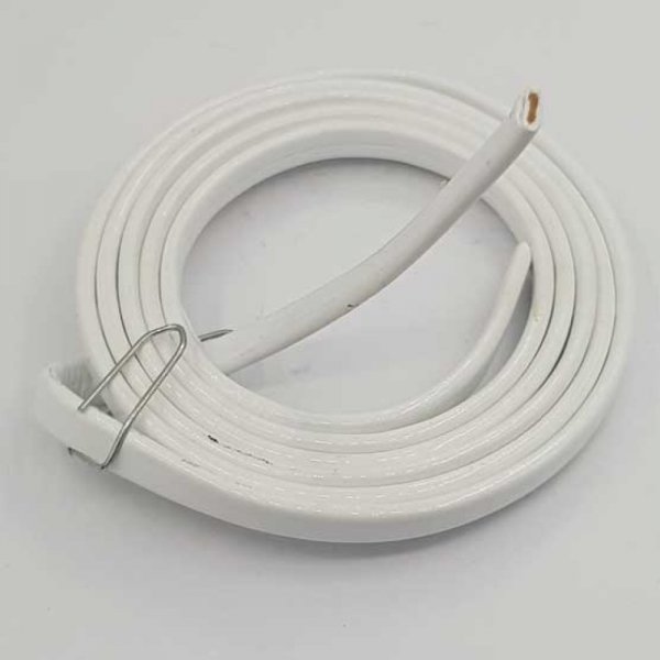 Cordon vernis plat 06 mm blanc x 1 m&egrave;tre