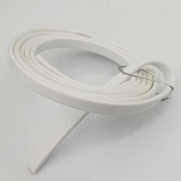 Cordon vernis plat 06 mm blanc x 1 m&egrave;tre
