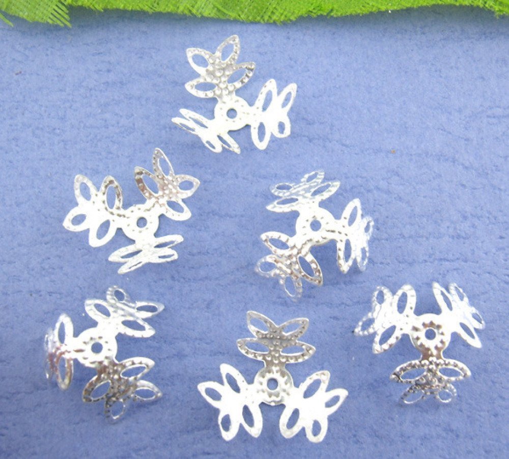 Cuenco de aleación flor de plata con filigrana x 300