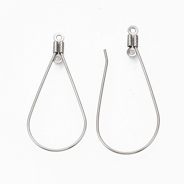 Creole oval acero inoxidable 17x37 mm plata x 2