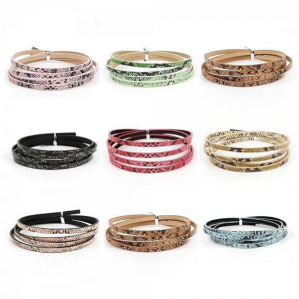 Cuero 05 mm Piel de serpiente rosa dise&ntilde;o 1 metro