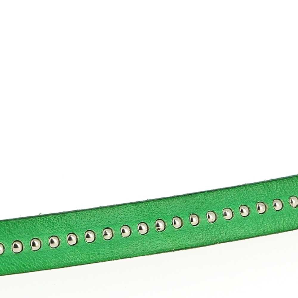 Bola de cuero B-Verde 10 mm con cadena de bolas sin níquel por 20 cm