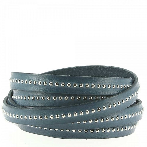 Bola de cuero Le&oacute;n Azul 10 mm con cadena de bolas sin n&iacute;quel por 20 cm