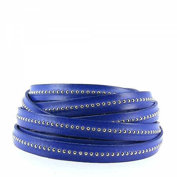 Bola de cuero cobalto 10 mm con cadena de bolas sin n&iacute;quel por 20 cm