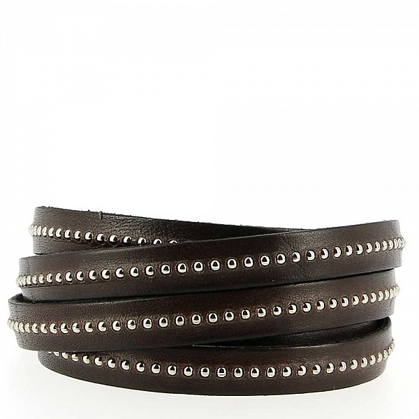 Bola de cuero T-Moro de 10 mm con cadena de bolas sin n&iacute;quel por 20 cm