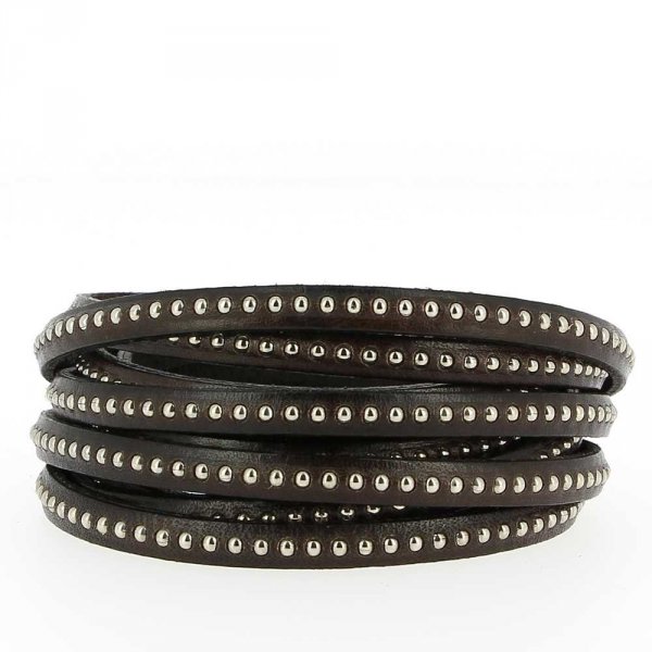 Bola de cuero Testa Moro 06 mm con cadena de bolas sin n&iacute;quel por 20 cm