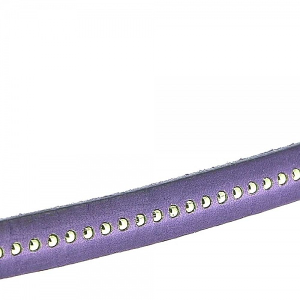 Bola de cuero morado de 10 mm con cadena de bolas sin n&iacute;quel por 20 cm