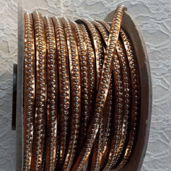 Bola de espejo Antic de cuero 06 mm con cadena de bolas sin n&iacute;quel por 20 cm