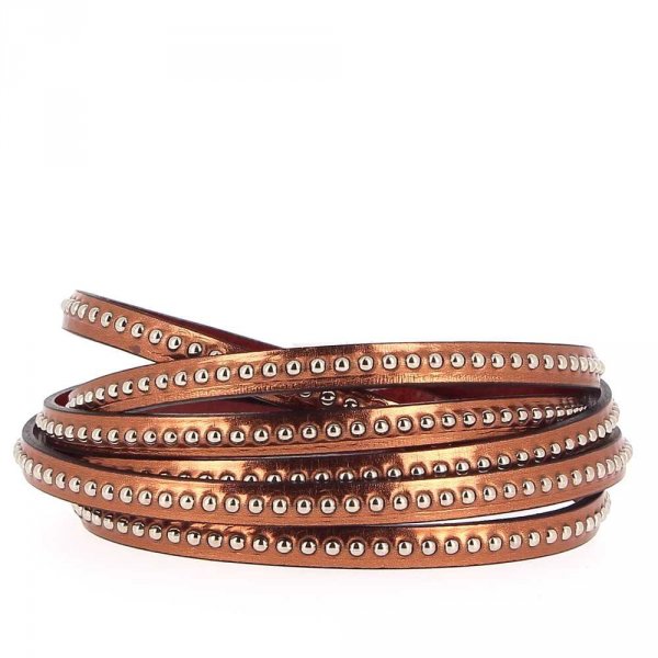 Bola de espejo Antic de cuero 06 mm con cadena de bolas sin n&iacute;quel por 20 cm