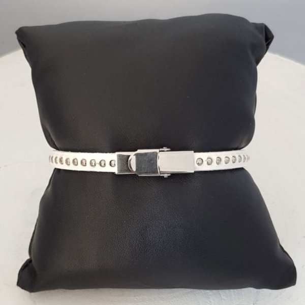 Bola de cuero de espejo plateada 06 mm con cadena de bolas sin n&iacute;quel por 20 cm