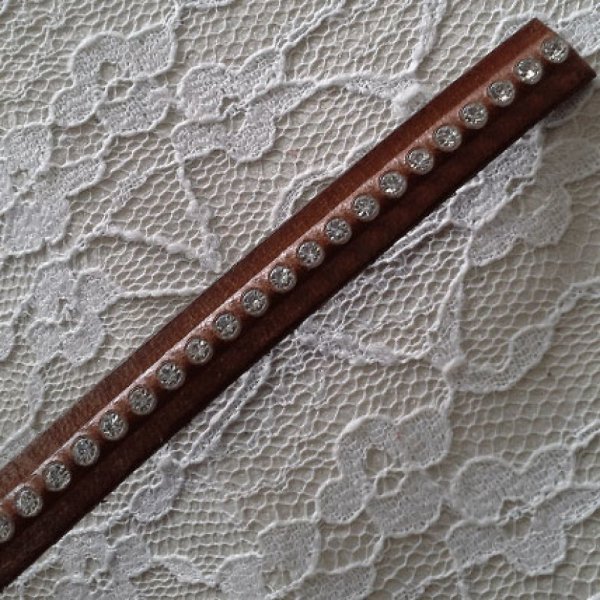 Bruno 10 mm cuero Swarovski strass por 20 cm