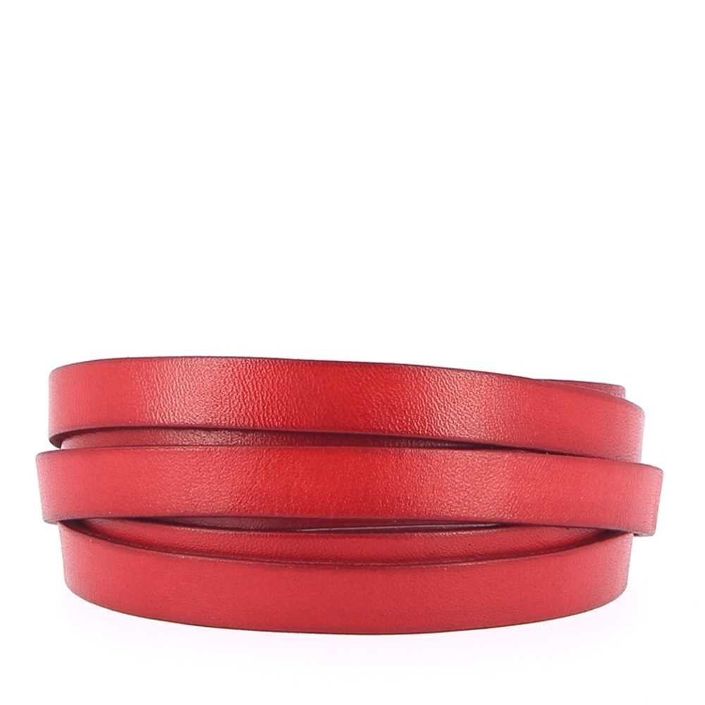 Piel plana de becerro roja 10 mm por 20 cm lisa