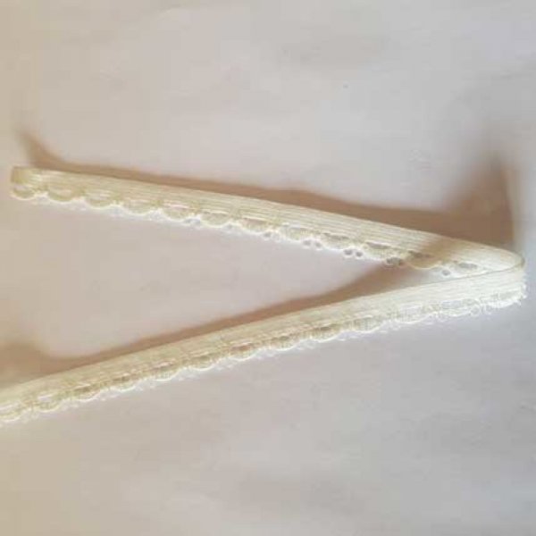 Elastique Fantaisie Blanc Cass&eacute; 12 mm N&deg;01