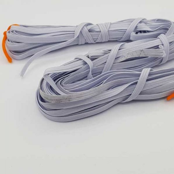 M&aacute;scara plana el&aacute;stica 5 mm blanca N&deg;03 x 14,50 metros