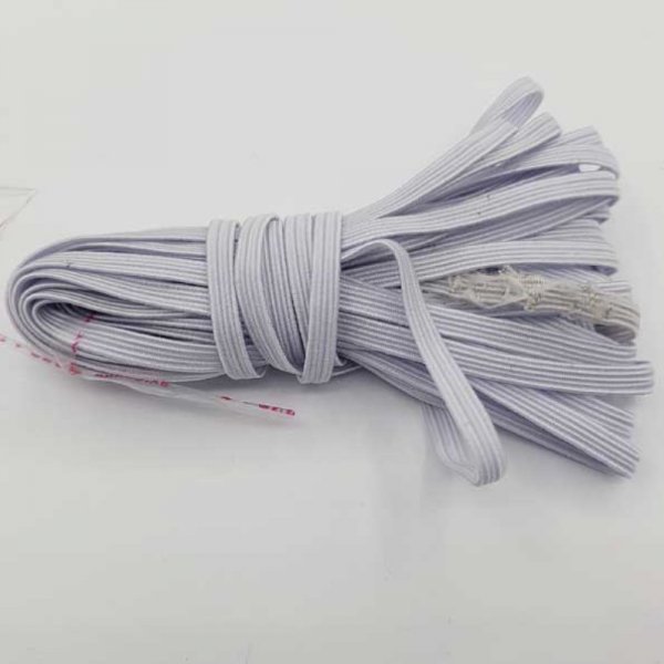 M&aacute;scara plana el&aacute;stica 5 mm blanca N&deg;03 x 7,50 metros