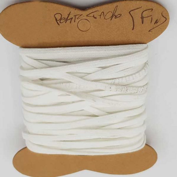 M&aacute;scara plana el&aacute;stica 3 mm blanca x 8 metros