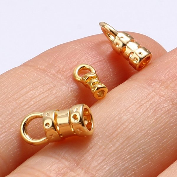 Embout Pour Cordon 7 x 3 mm Plaqu&eacute; Or 18K