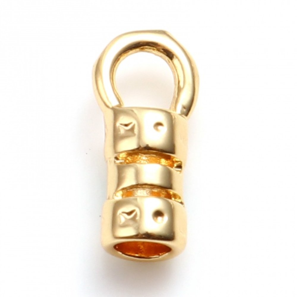 Embout Pour Cordon 9 x 4 mm Plaqué Or 18K