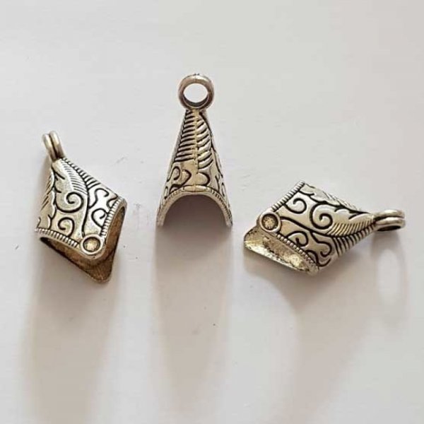 Embout &agrave; coller N&deg;17 Argent 32 x 19 mm