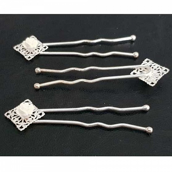 Epingle &agrave; cheveux Blanc mariage N&deg;03