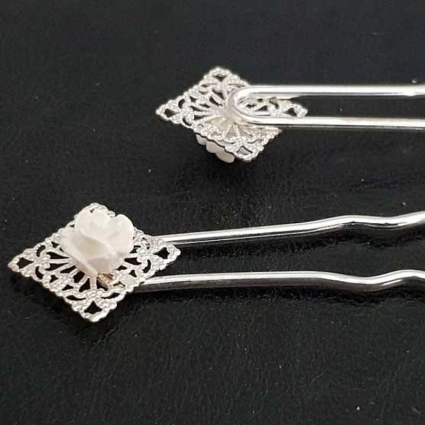 Epingle &agrave; cheveux Blanc mariage N&deg;03