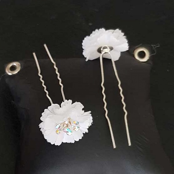 Epingle &agrave; cheveux Blanc mariage N&deg;06