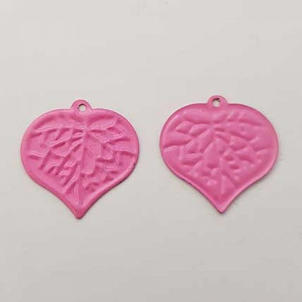 Estampe N&deg;04 Feuille Rose 17 x 17 mm