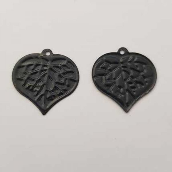 Estampe N&deg;04 Feuille Anthracite 17 x 17 mm