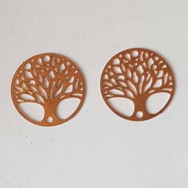 Estampe N&deg;25 Rond 20 mm Dor&eacute; Cuivr&eacute;