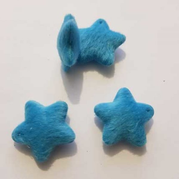 Etoile bomb&eacute; bleu feutrine scrapbooking 25mm