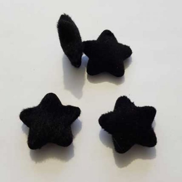 Etoile bomb&eacute; noir feutrine scrapbooking 25mm