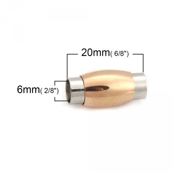 Cierre magn&eacute;tico de acero inoxidable 06 mm Plata/Champ&aacute;n N&deg;07