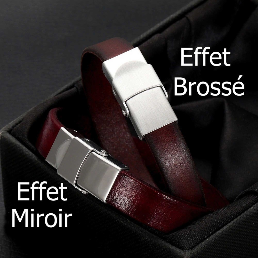 Fermoir clip griffe pour cuir 14 mm de large Brossé