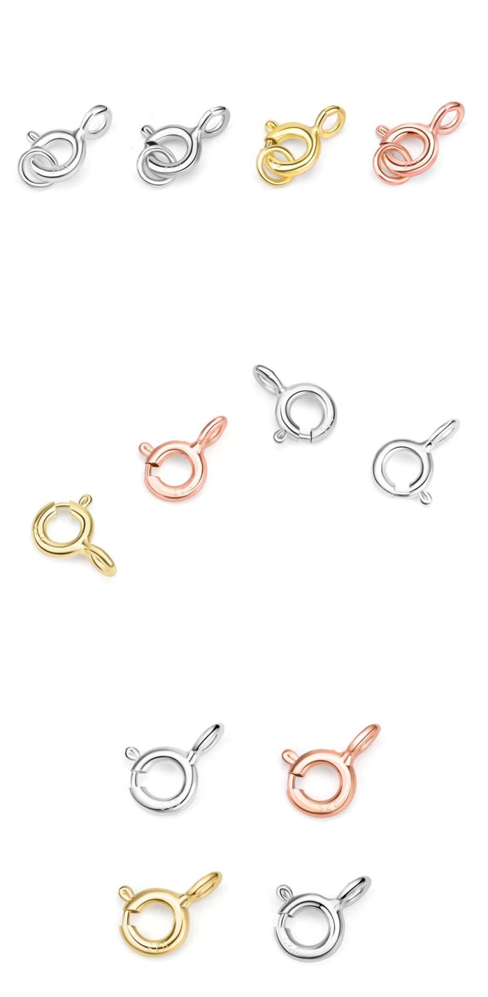 Cierre de resorte redondo, plata 925 N&deg;04