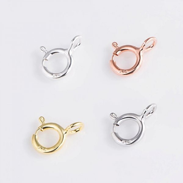 Cierre de resorte redondo, plata 925 N&deg;04