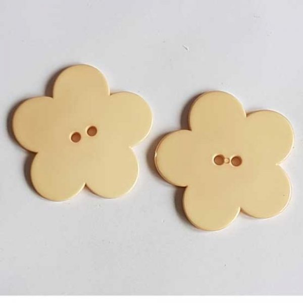 Fleur Big Pop r&eacute;sine 58mm 2 trous Beige