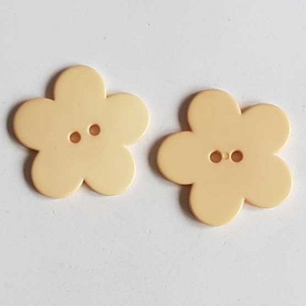 Fleur Big Pop r&eacute;sine 38mm 2 trous Beige