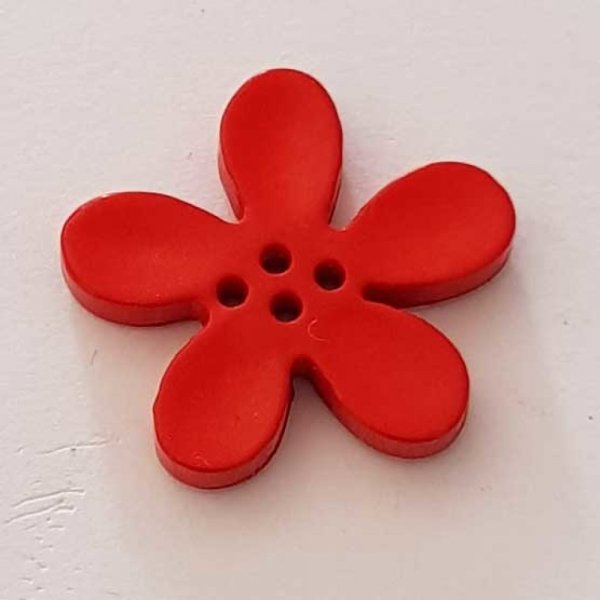 Fleur Orchid&eacute;e r&eacute;sine 4 trous 20 x 3 mm Rouge