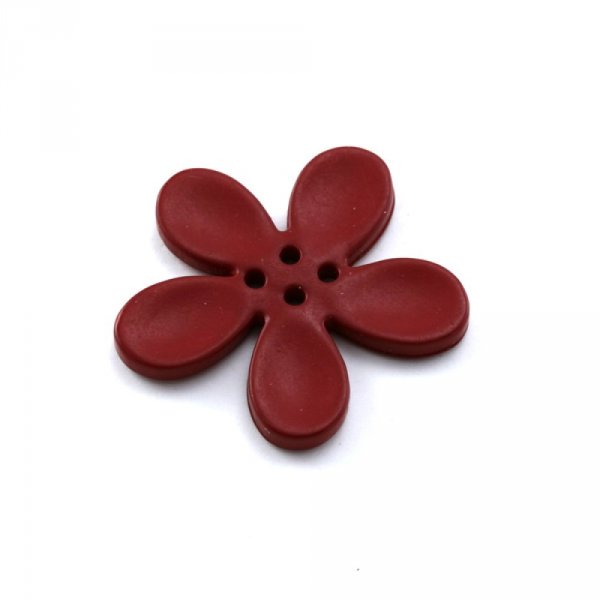 Fleur Orchid&eacute;e r&eacute;sine 4 trous 40 x 3 mm Bordeaux