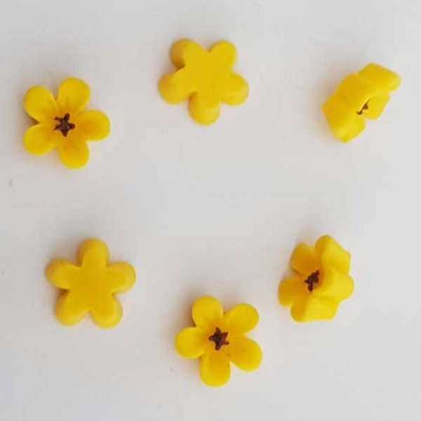 Fleur Synth&eacute;tique 12 mm N&deg;01-Jaune
