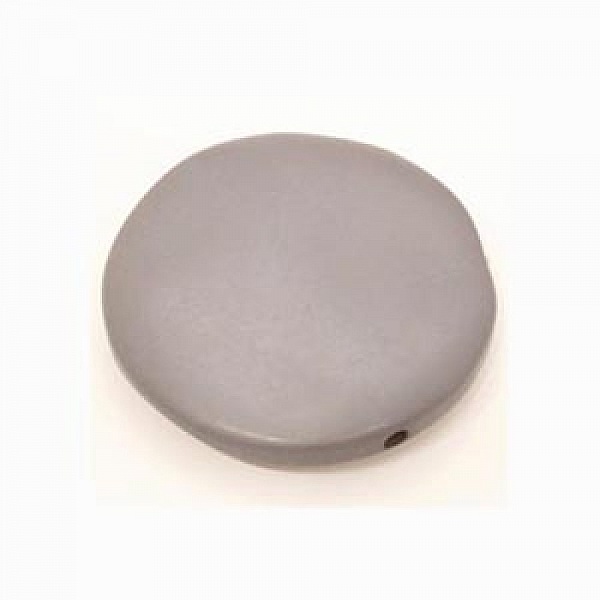 Galet plat r&eacute;sine rond 27 x 8 mm effet cuir Gris Clair