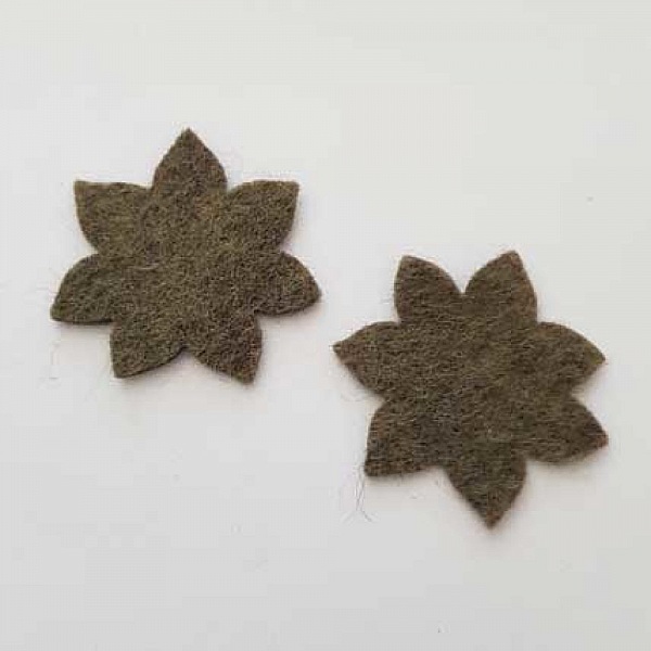 Jolie petite fleur en Feutrine 36 mm N&deg;22-07 x 2 pi&egrave;ces