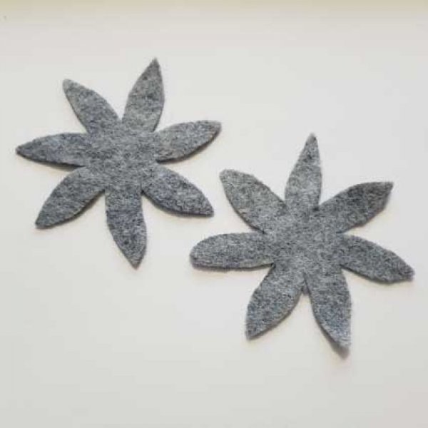 Jolie petite fleur en Feutrine 80 mm N&deg;05-01 x 2 pi&egrave;ces