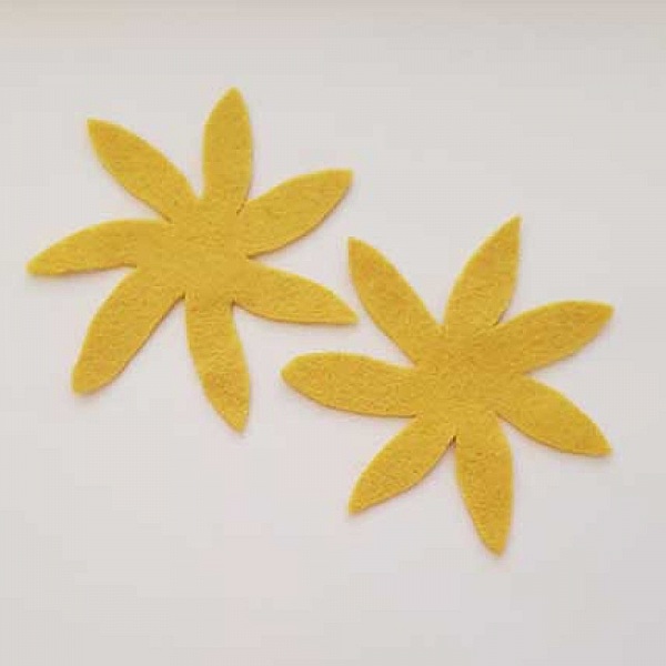 Jolie petite fleur en Feutrine 80 mm N&deg;08-01 x 2 pi&egrave;ces