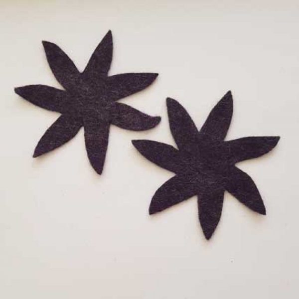 Jolie petite fleur en Feutrine 80 mm N&deg;17-01 x 2 pi&egrave;ces